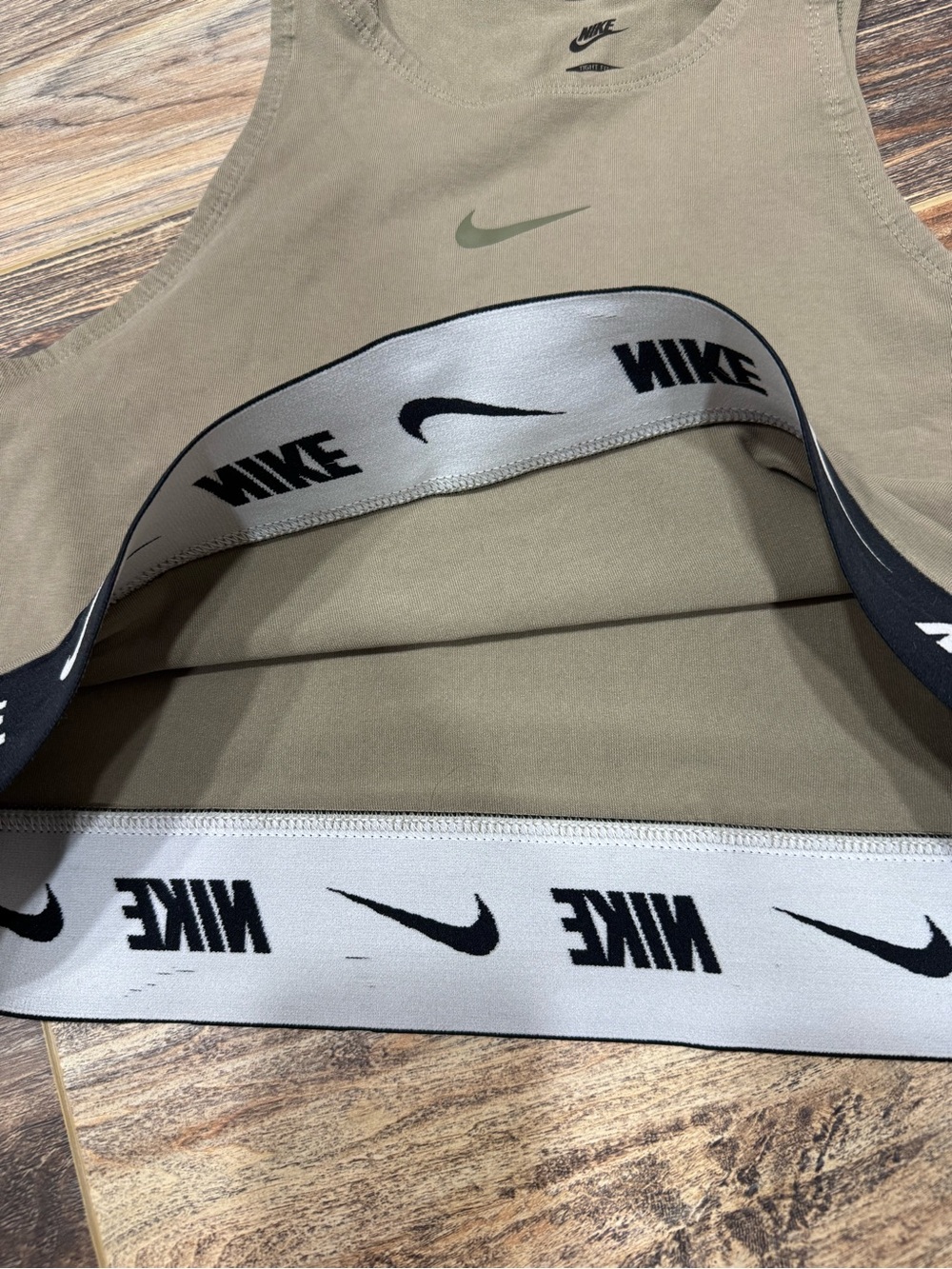 Nike Olive Green Cropped Sports Tank - Picture 4 of 6